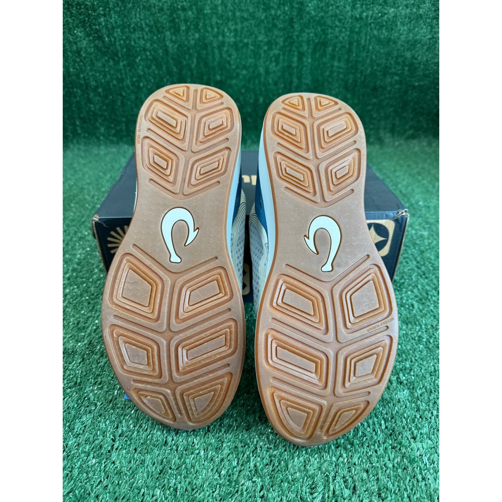 OluKai Ahi Mens 9 Blue Pearl White Sand Mesh Sneakers Shoes New - Picture 5 of 6